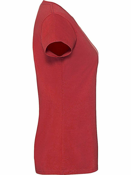 Fruit of the Loom Ladies Ringspun Premium T Women's Short Sleeve Promotional T-Shirt Red