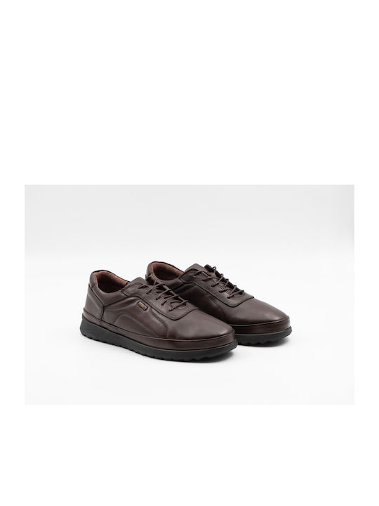 HERRENSCHNÜRSCHUHE AUS ECHTEM LEDER, CODE: A-15 BROWN