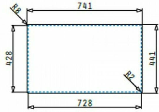 Pyramis Lume 1B 101024901 Flächenbündig montiert Spüle Inox Satiniert B70xT40cm Silber