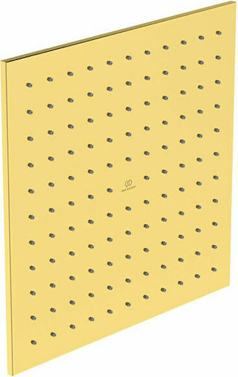 Ideal Standard Idealrain Τετράγωνη Κεφαλή Ντουζ 30x30cm Brushed Gold