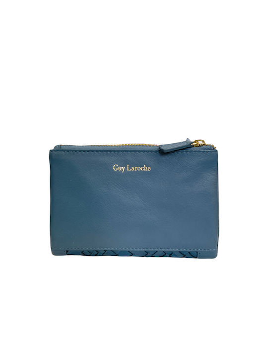 Guy Laroche Small Leather Women's Wallet with RFID Blue