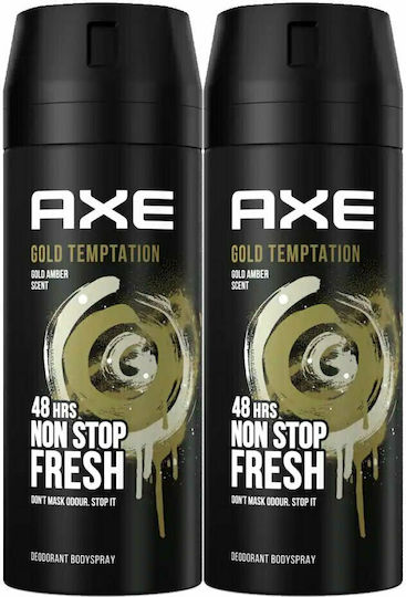 Axe Gold Temptation Gold Amber Non Stop Fresh Дезодорант 48ч Спрей 2x150мл