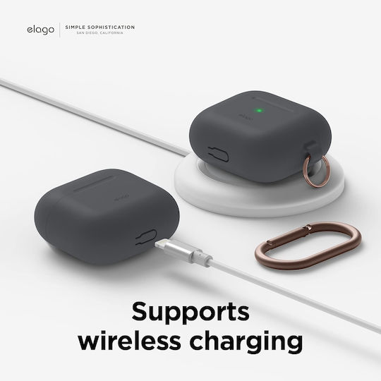 Elago Hang Θήκη Σιλικόνης με Γάντζο Dark Gray για Apple AirPods 3