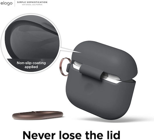 Elago Hang Θήκη Σιλικόνης με Γάντζο Dark Gray για Apple AirPods 3