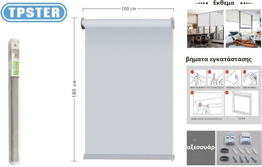 Tpster Ρόλερ Σκίασης Γκρι Π100xΥ180εκ. 28278