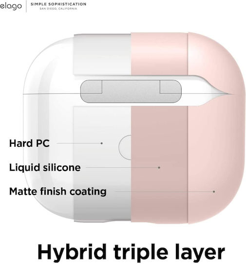Elago Liquid Hybrid Silicone Case with Keychain Lovely Pink for Apple AirPods 3