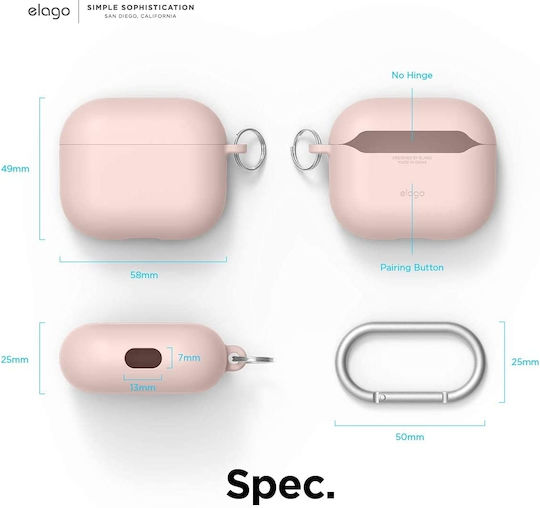 Elago Liquid Hybrid Silicone Case with Keychain Lovely Pink for Apple AirPods 3