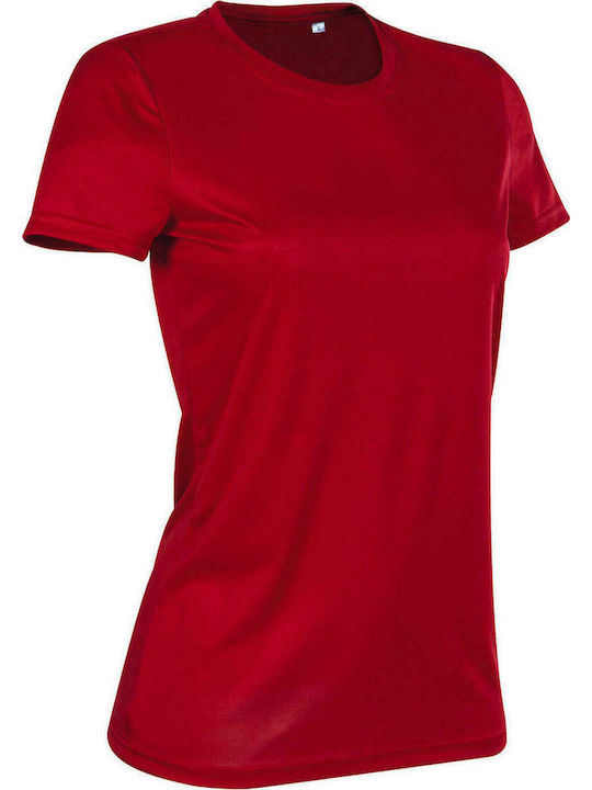 Stedman Sports-T Γυναικείο Διαφημιστικό T-shirt Κοντομάνικο Crimson Red