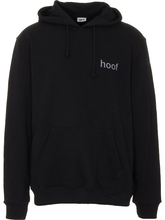 Hoof Herren Sweatshirt mit Kapuze und Taschen Schwarz