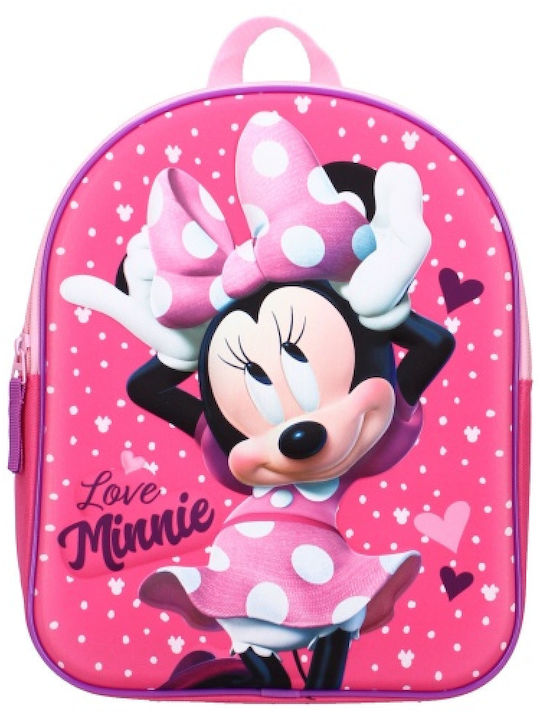 Vadobag Minnie Mouse 3D Σχολική Τσάντα Πλάτης Νηπιαγωγείου σε Ροζ χρώμα