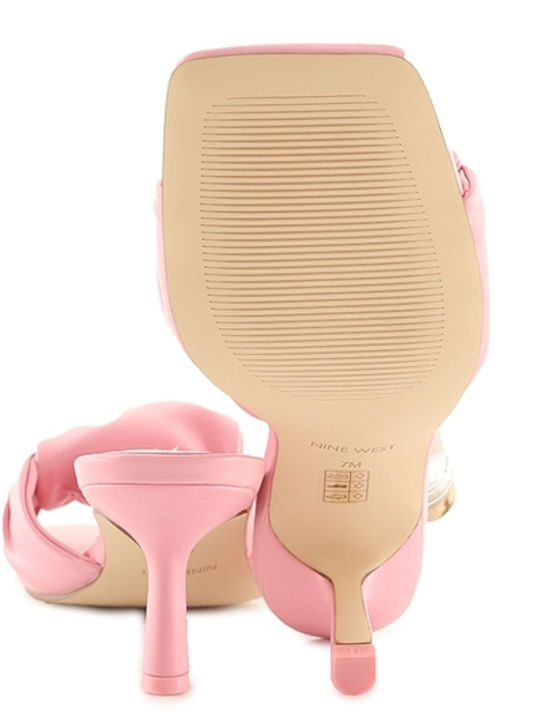Knot3 LL Mules with Thin High Heel in Pink Color
