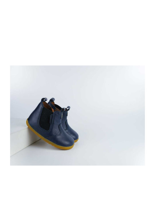 Lederne Kinderstiefeletten mit Reißverschluss Marineblau