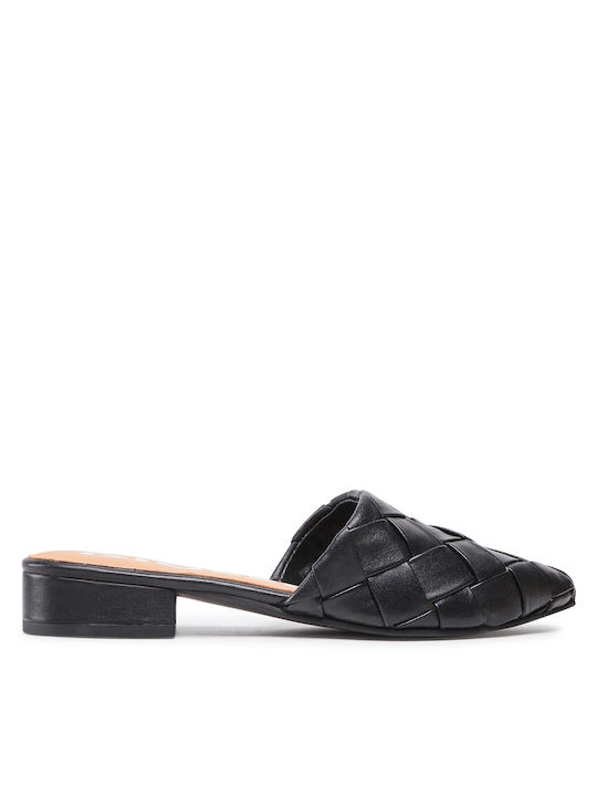 Gioseppo Lika Chunky Heel Leather Mules Black