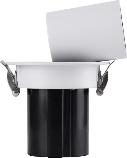 GloboStar Virgo-S Μονό LED Θερμό Λευκό Σποτ σε Λευκό Χρώμα