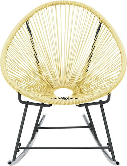 Κουνιστή Καρέκλα Rattan Μπέζ 69x79x82εκ.