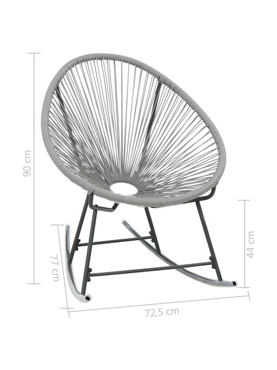 Κουνιστή Καρέκλα Rattan Γκρι 72.5x77x90εκ.