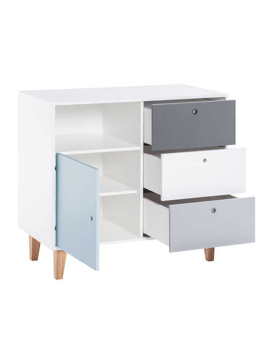 Kids Chest of Drawer Concept II Γαλάζιο with 3 Drawer 103.2x55x96.3εκ.