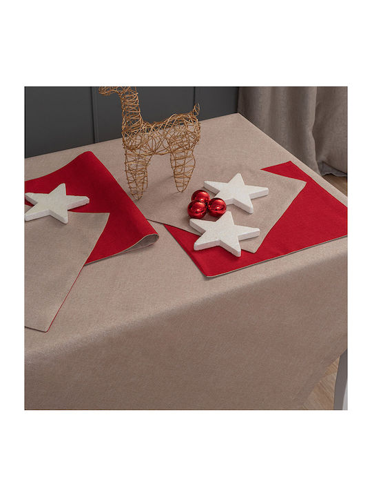 Palamaiki CD01 Christmas Tablecloth Fabric Beige L180xW140cm.