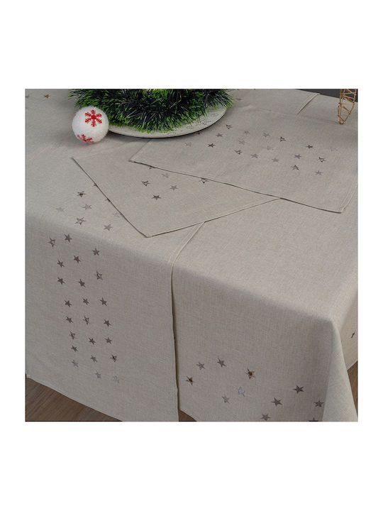 Palamaiki Weihnachtlich Tischtuch Quadrat Stoff Gray L85xB85cm.