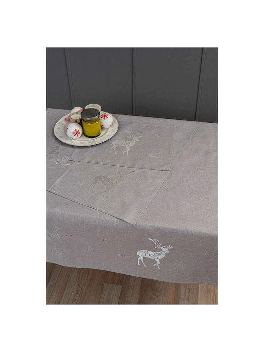 Palamaiki CD04 Weihnachtlich Tischtuch Stoff Gray L220xB140cm.