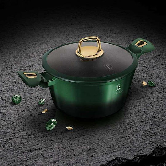 Berlinger Haus Emerald Collection Комплект Съдове за Готвене от Алуминий Emerald Collection с Вътрешно Покритие от Камък 6 Съдове