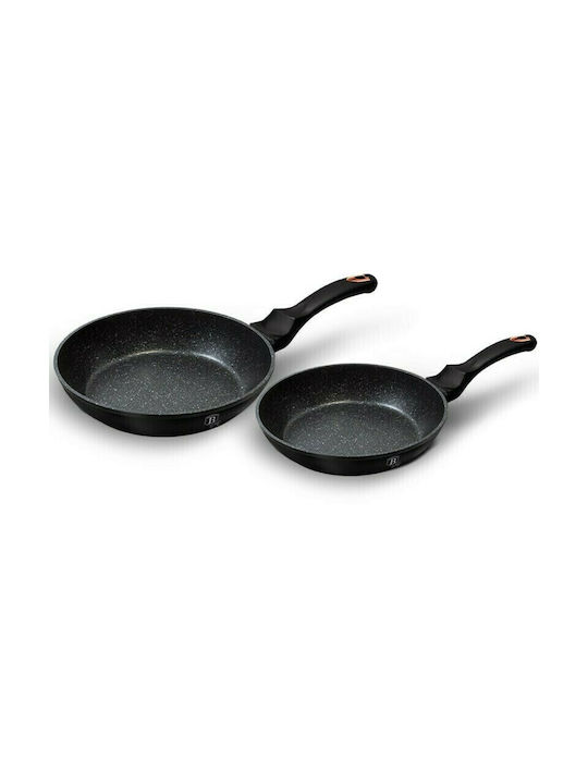 Berlinger Haus Black Rose Collection Pans Set of Cast Aluminum with Non-stick Coating Μαύρα 2pcs