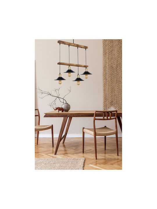 Pendant Light Three-Light Rail for Socket E27 Brown