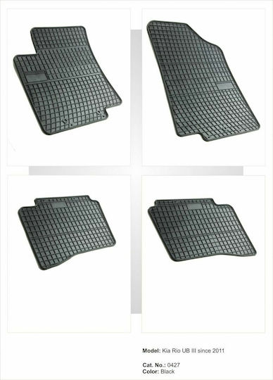 Frogum Set of Front and Rear Mats 4pcs for Kia Rio Hyundai Accent 2011-2017 Black