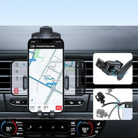 Joyroom Car Mobile Mount 4.7" - 6.7" with Adjustable Hooks Black