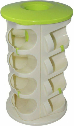 Plastic Tabletop Rotating Spice Rack Trueware Spice Rack Green 16pcs