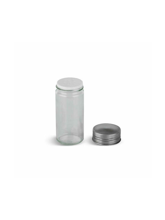 Edenberg Glass Tabletop Rotating Spice Rack Silver 16pcs