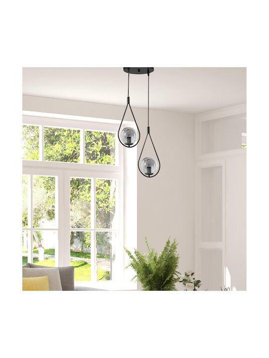 Damla Pendant Light Two-Light for Socket E27 Black