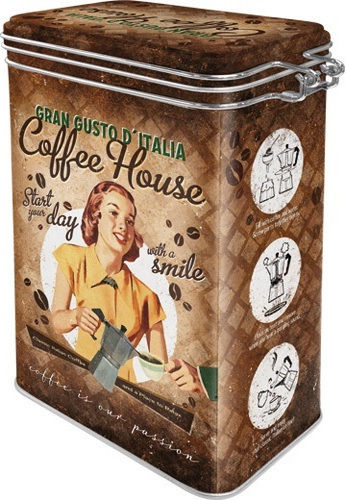 Nostalgic Art Box Kaffee mit luftdichtem Deckel Metallisch Braun 1300ml