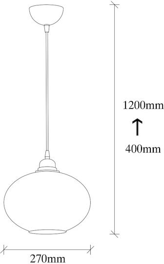 Opviq Smoked Adjustable Pendant Light Black with Socket E27 27x27x120cm