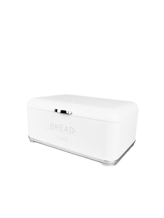 Maestro Bread Box with Lid Metallic White