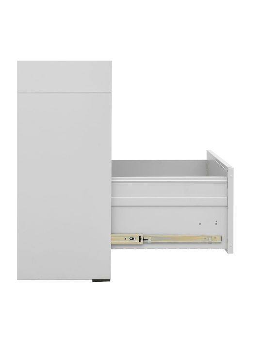 Чекмеджета Офис Метална с заключващ механизъм и 4 чекмеджета Light Grey 46x62x133см