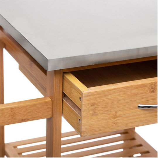 5Five Τρόλεϊ Κουζίνας Ξύλινο 8 Θέσεων Καφέ 76x37x86cm