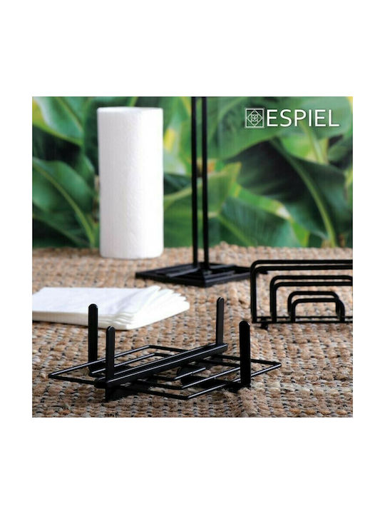 Espiel Χαρτοπετσετοθήκη Μεταλλική Μαύρη 18x8x9cm MTT302