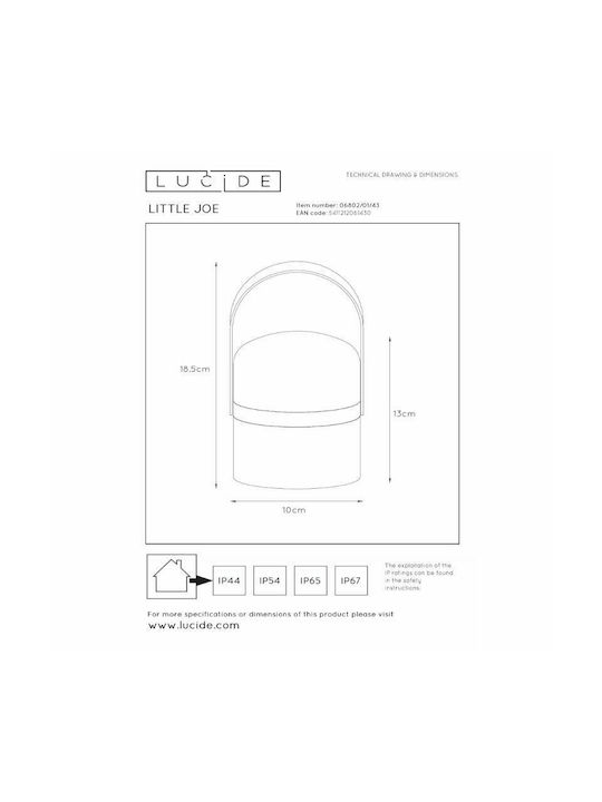 Lucide Lightning Little Joe Επιτραπέζιo Φωτιστικό LED Εξωτερικού Χώρου 3W με Θερμό Λευκό Φως IP44 Πορτοκαλί