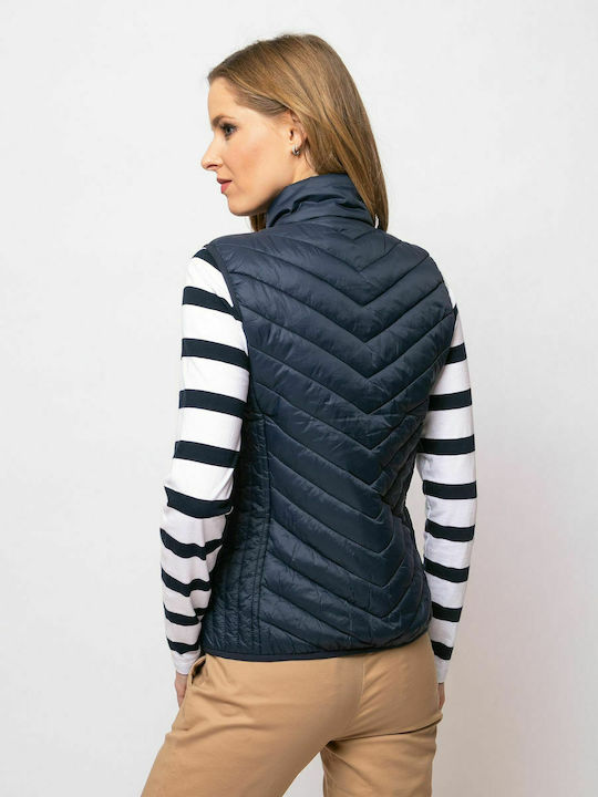 Heavy Tools Women's Short Puffer Jacket for Winter Navy Blue