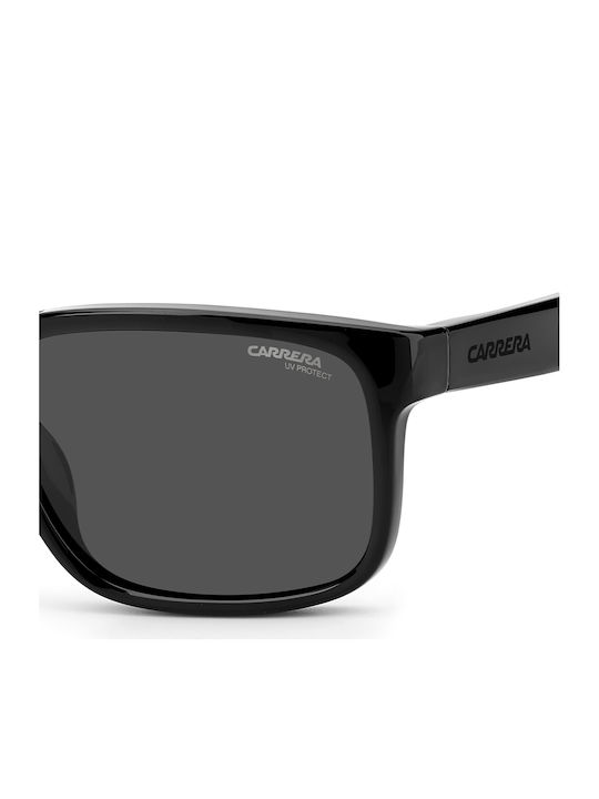 Carrera Unisex Sunglasses with Black Horn-Rimmed Frame and Grey Lens 001/S 807/IR