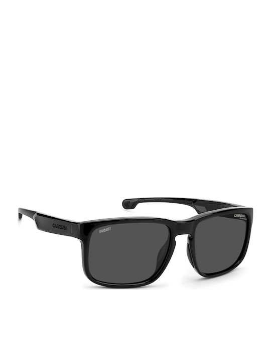Carrera Unisex Sunglasses with Black Horn-Rimmed Frame and Grey Lens 001/S 807/IR