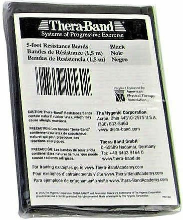Thera-Band Ελαστικός Ιμάντας Γυμναστικής Πολύ Σκληρός Μαύρος 1.5m 1.524m