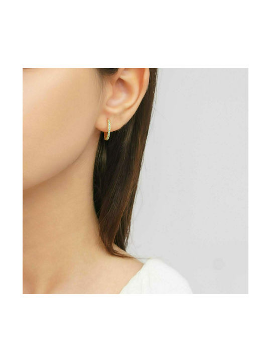 Excite-Fashion Earrings Hoops made of Silver Gold Plated with Stones