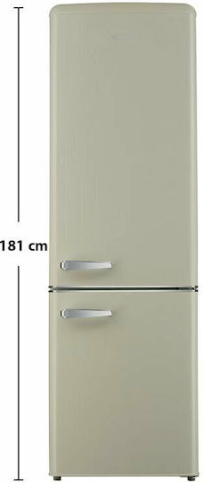 Morris Retro Combină frigorifică 244lt Î181xL55xA61.5cm. Bej MRS-31251C