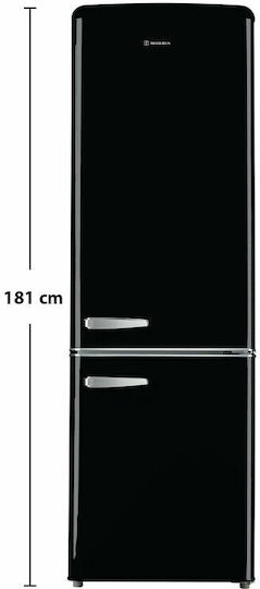 Morris Retro Ψυγειοκαταψύκτης 244lt Υ181xΠ55xΒ61.5εκ. Μαύρος MRS-31253B
