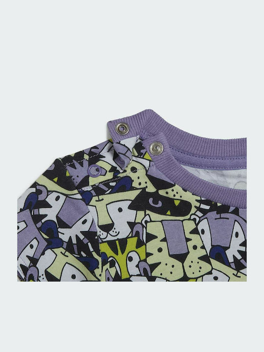 Kinder-Set mit Shorts Sommer 2Stück Lila x Marimekko