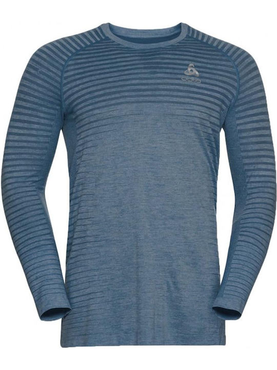 Odlo Essential Seamless Bluza termică pentru bărbați cu mâneci lungi Albastru