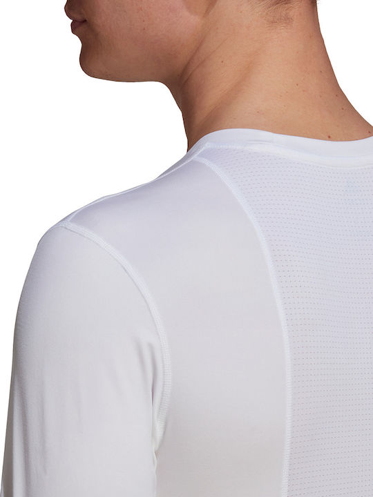adidas TechFit Ανδρική Ισοθερμική Μακρυμάνικη Μπλούζα Compression Λευκή