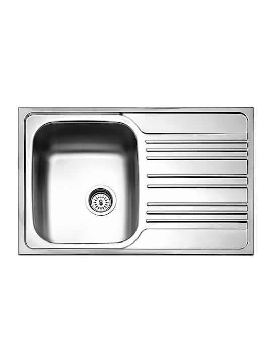 Fortinox Valley 25105 Ένθετος Νεροχύτης Inox Σατινέ Μ78xΠ50cm Ασημί